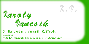 karoly vancsik business card